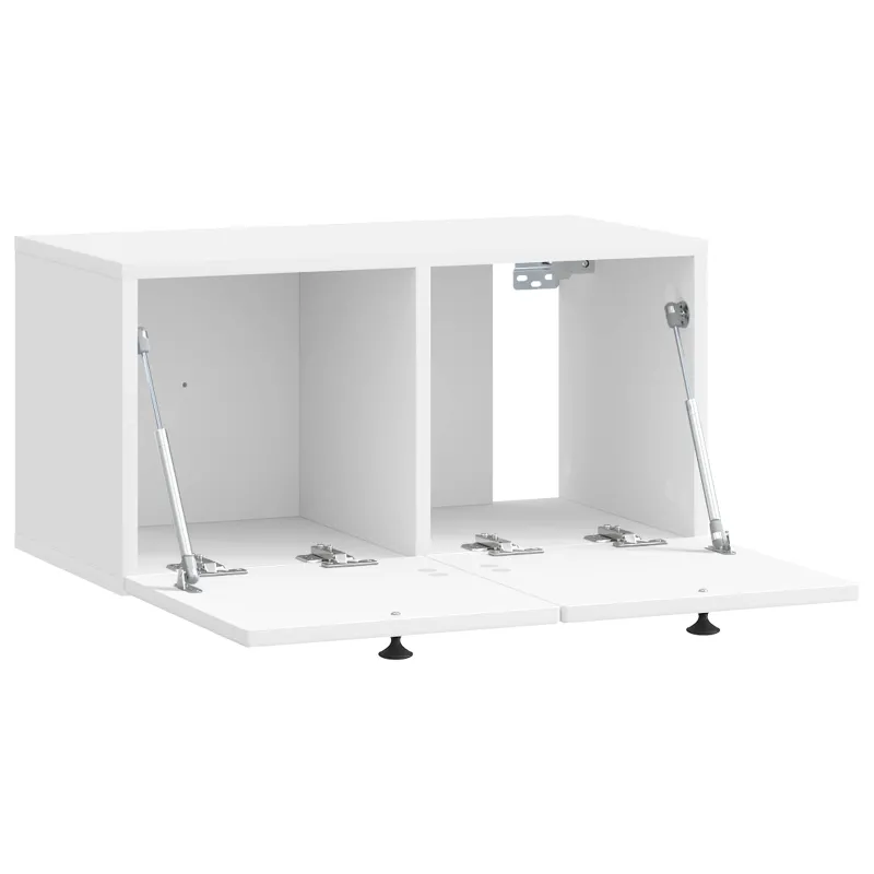 Sieninė TV spintelė Itin blizgi balta 59,5 x 31 x 30 cm