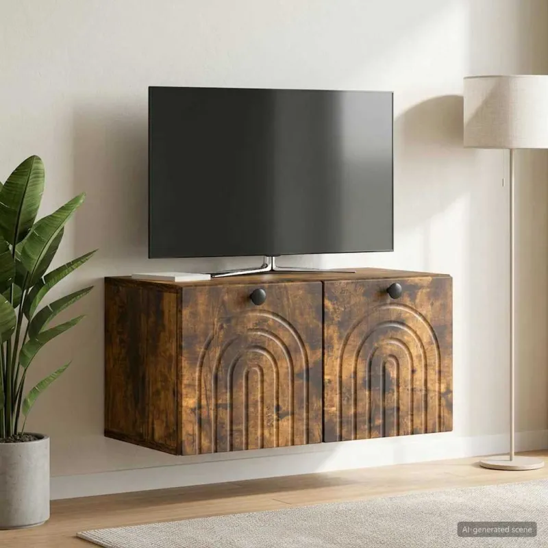 Sieninė TV spintelė Dūminio ąžuolo 59,5 x 31 x 30 cm