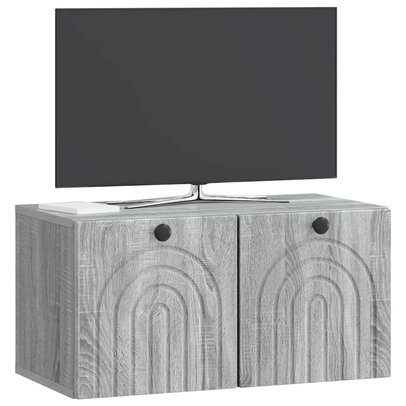 Sieninė TV spintelė Pilka sonoma ąžuolo 59,5 x 31 x 30 cm