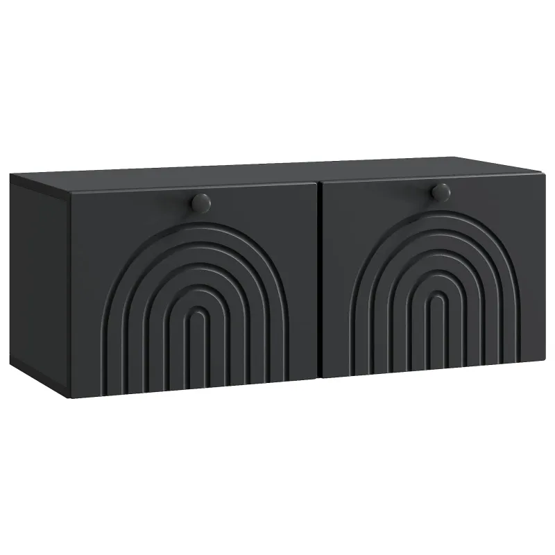 Sieninė TV spintelė Juoda 78,5 x 31 x 30 cm Apdirbta mediena