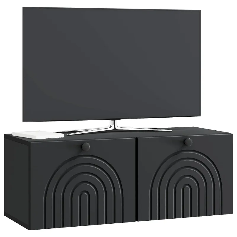 Sieninė TV spintelė Juoda 78,5 x 31 x 30 cm Apdirbta mediena