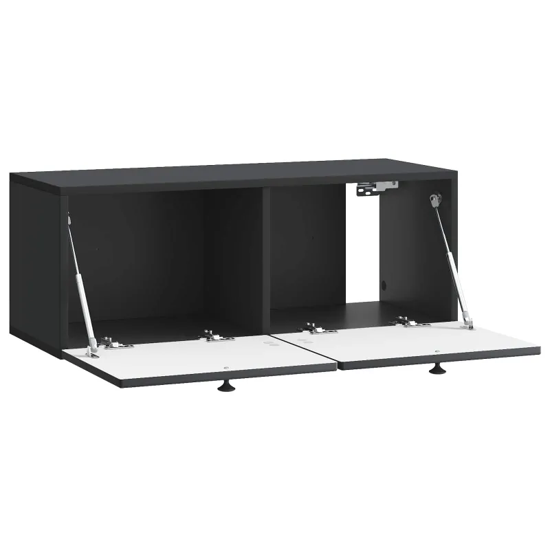 Sieninė TV spintelė Juoda 78,5 x 31 x 30 cm Apdirbta mediena