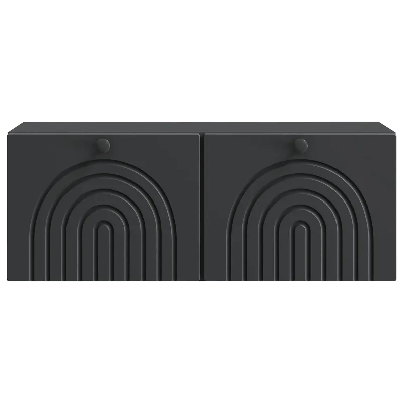 Sieninė TV spintelė Juoda 78,5 x 31 x 30 cm Apdirbta mediena