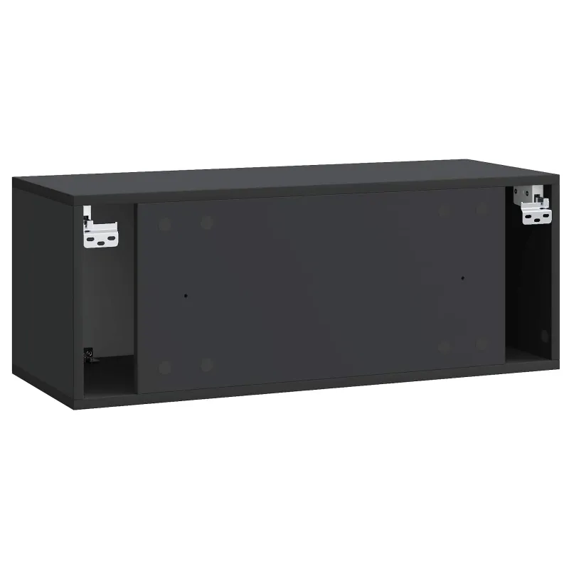 Sieninė TV spintelė Juoda 78,5 x 31 x 30 cm Apdirbta mediena