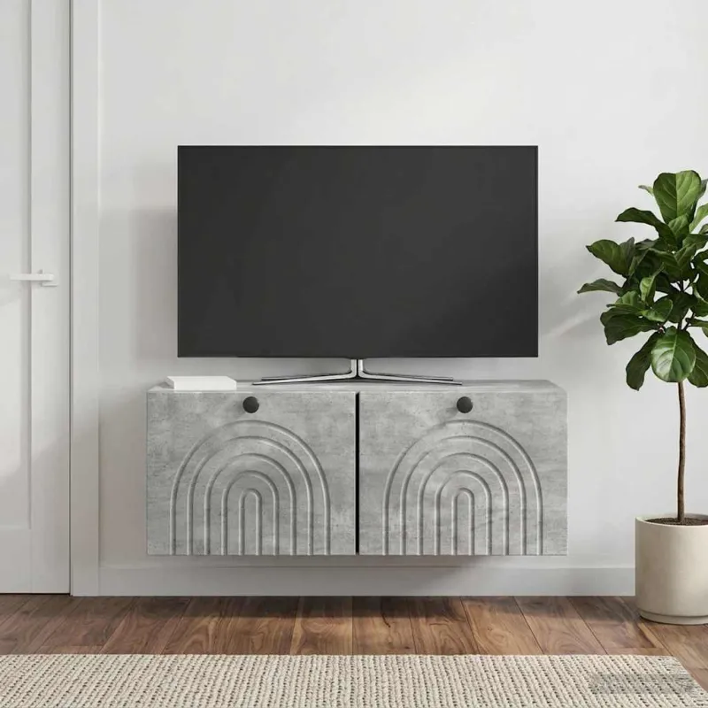 Sieninė TV spintelė Betono pilka 78,5 x 31 x 30 cm