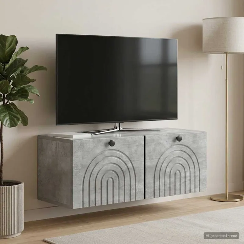 Sieninė TV spintelė Betono pilka 78,5 x 31 x 30 cm
