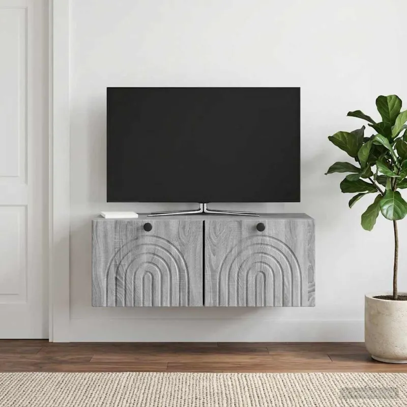 Sieninė TV spintelė Pilka sonoma ąžuolo 78,5 x 31 x 30 cm
