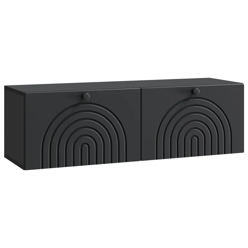 Sieninė TV spintelė Juoda 98 x 31 x 30 cm Apdirbta mediena