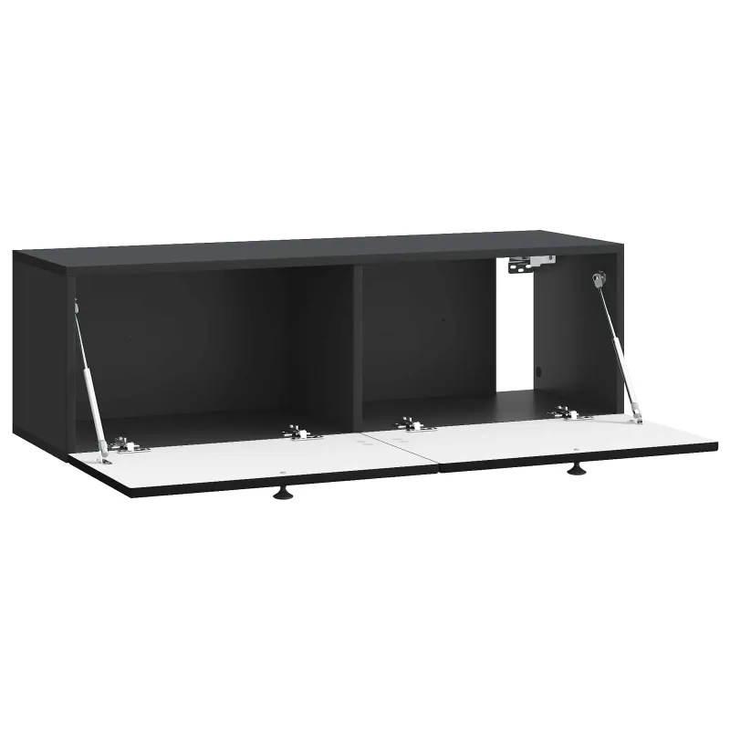 Sieninė TV spintelė Juoda 98 x 31 x 30 cm Apdirbta mediena
