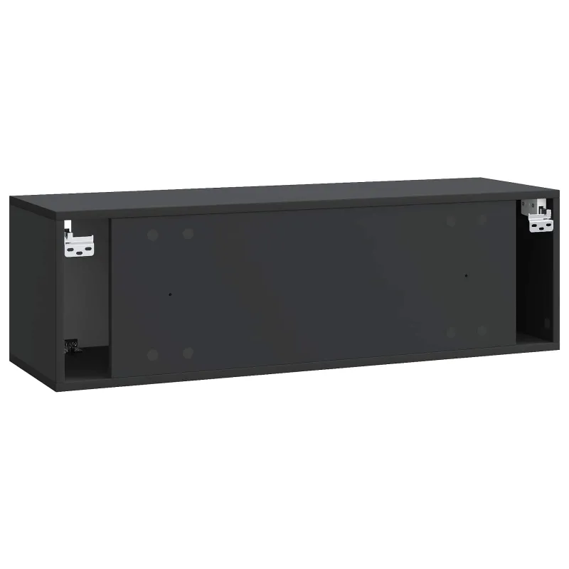 Sieninė TV spintelė Juoda 98 x 31 x 30 cm Apdirbta mediena