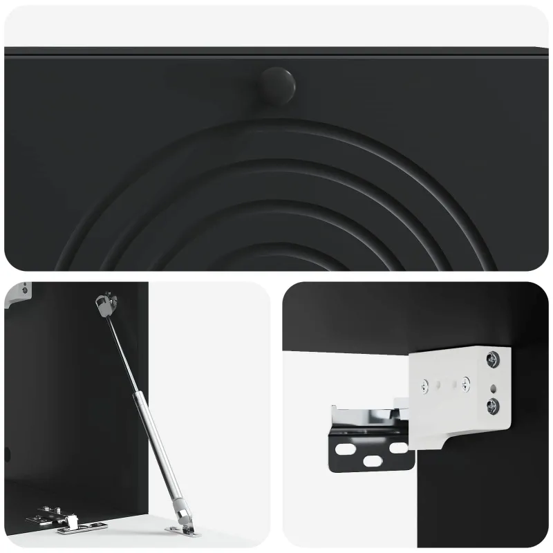 Sieninė TV spintelė Juoda 98 x 31 x 30 cm Apdirbta mediena