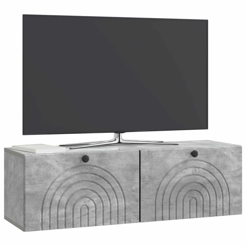 Sieninė TV spintelė Betono pilka 98 x 31 x 30 cm