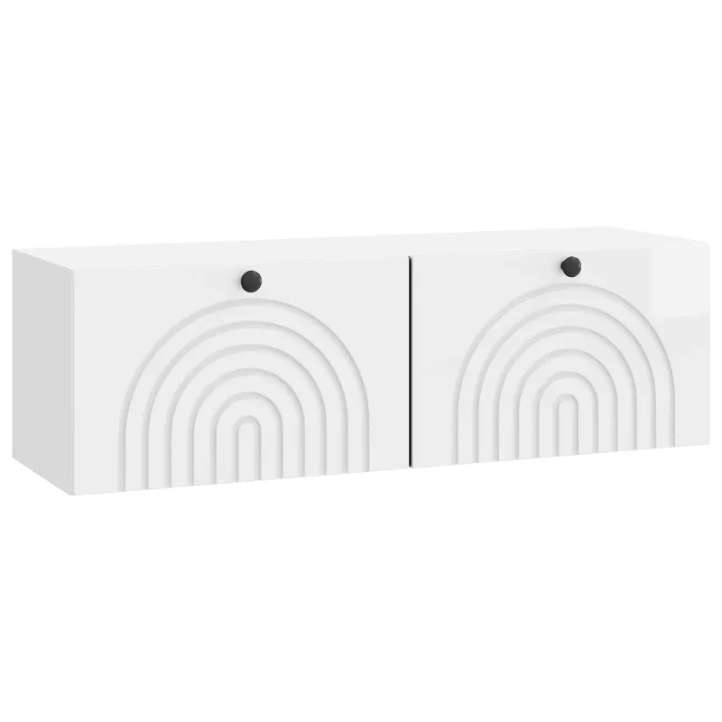 Sieninė TV spintelė Itin blizgi balta 98 x 31 x 30 cm
