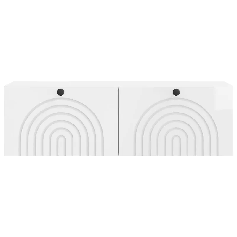 Sieninė TV spintelė Itin blizgi balta 98 x 31 x 30 cm
