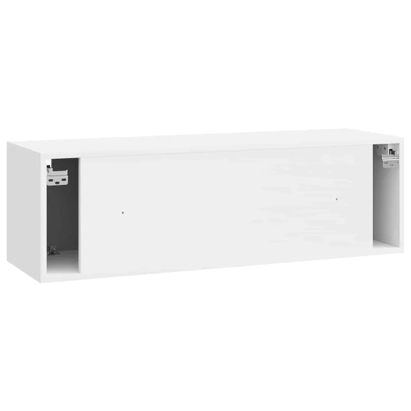 Sieninė TV spintelė Itin blizgi balta 98 x 31 x 30 cm