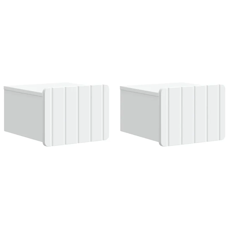 Sieninis naktinis staliukas 2 pcs Balta 33 x 34,5 x 24 cm