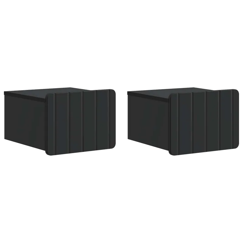Sieninis naktinis staliukas 2 pcs Juoda 33 x 34,5 x 24 cm