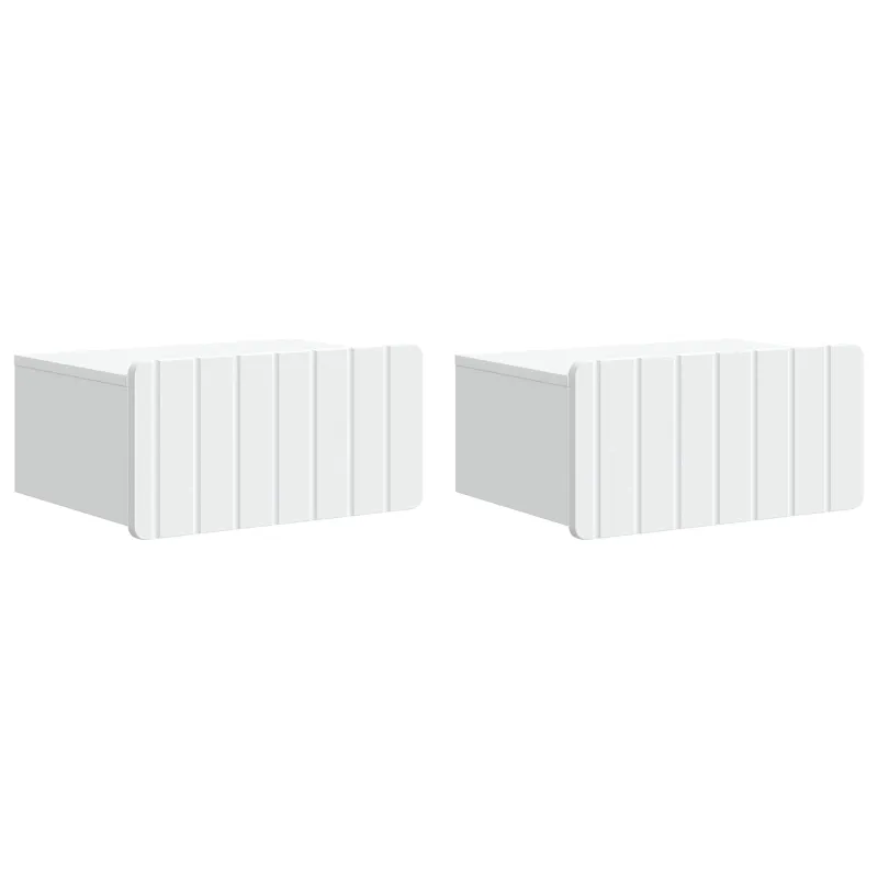 Sieninis naktinis staliukas 2 pcs Balta 49 x 34,5 x 24 cm