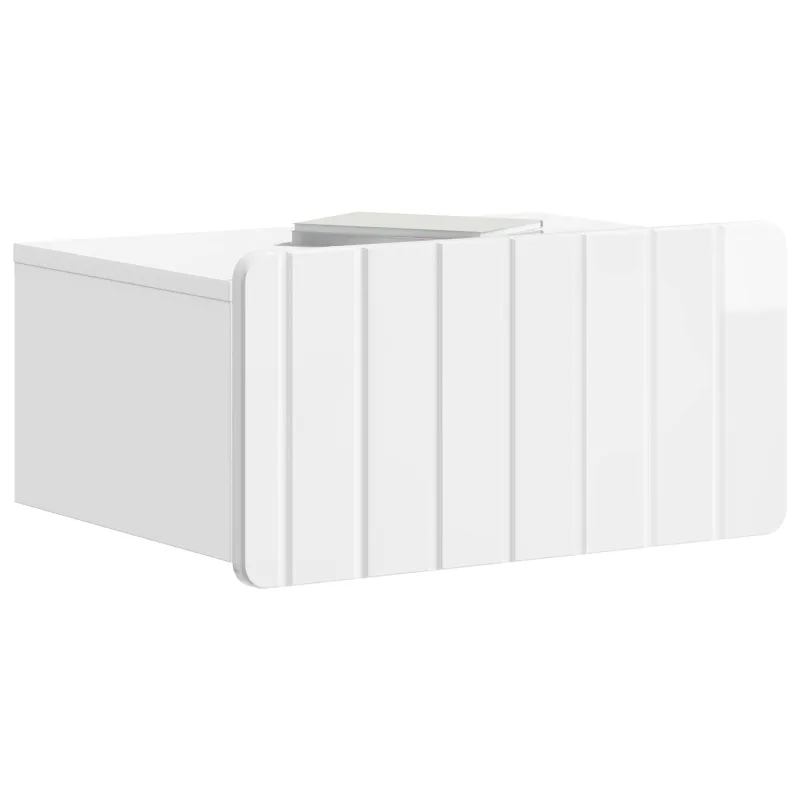 Sieninis naktinis staliukas Itin blizgi balta 49 x 34,5 x 24 cm