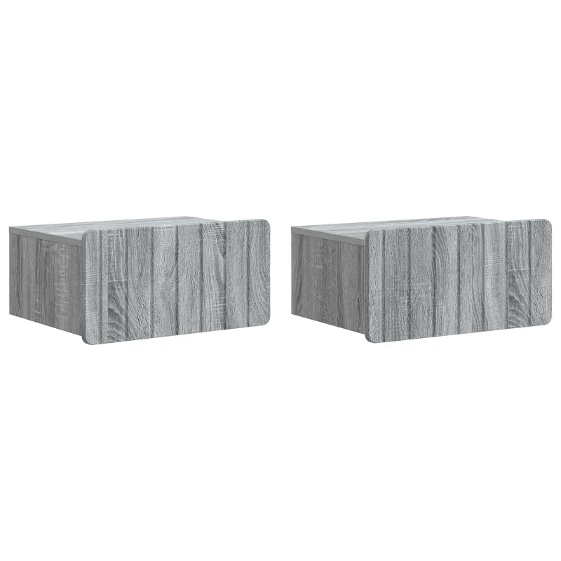 Sieninis naktinis staliukas 2 pcs Pilka sonoma ąžuolo
