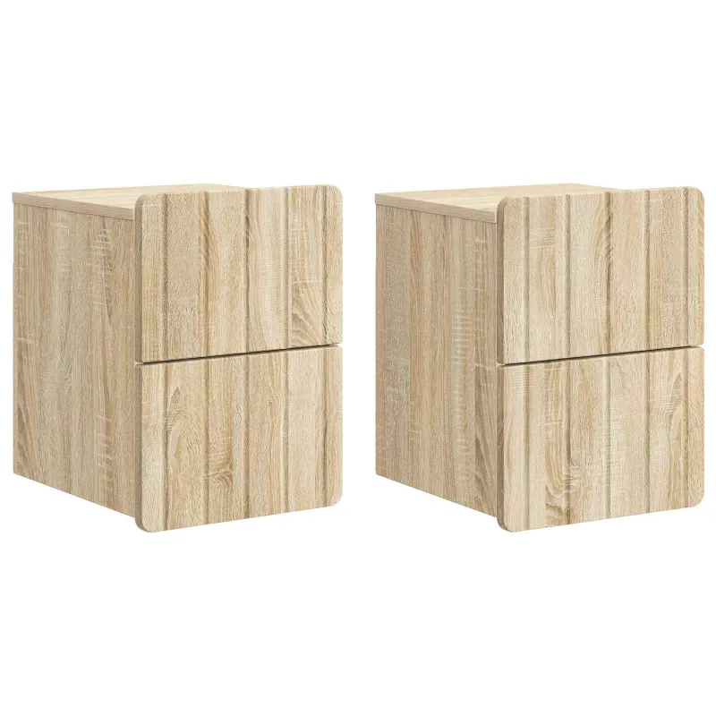 Sieninis naktinis staliukas su stalčių 2 pcs Sonoma ąžuolas