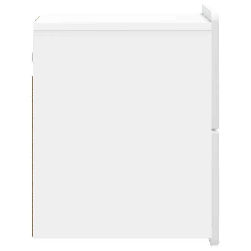 Sieninis naktinis staliukas Itin blizgi balta 33 x 34,5 x 43 cm