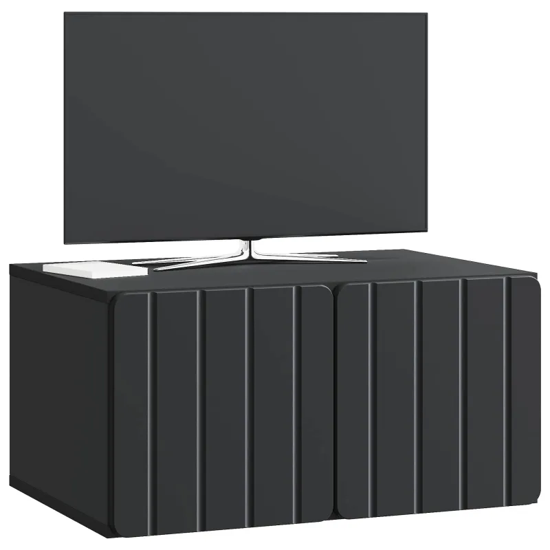 Sieninė TV spintelė Juoda 59,5 x 41 x 30 cm Apdirbta mediena