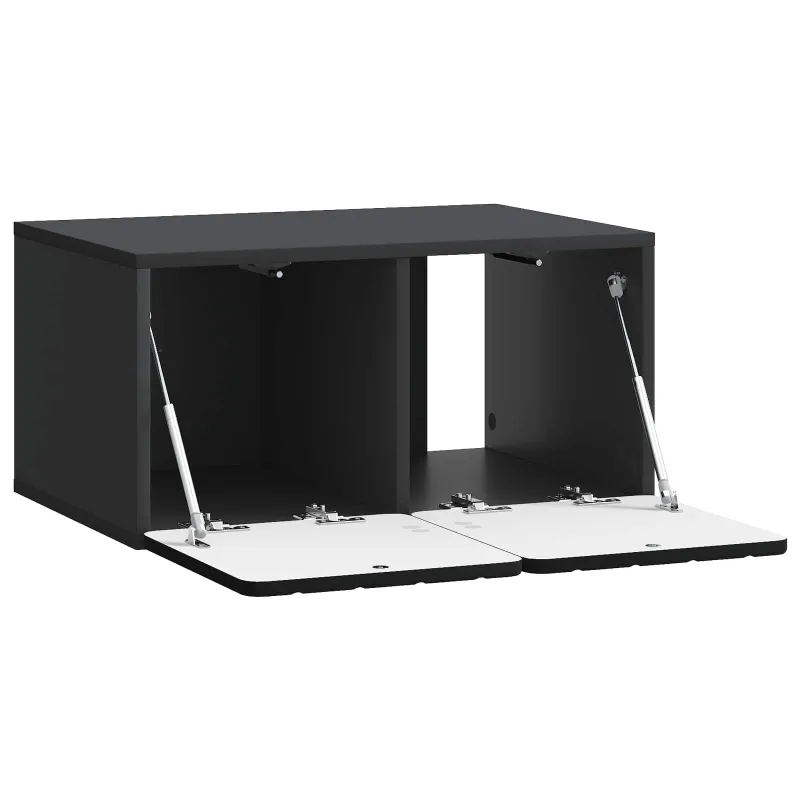 Sieninė TV spintelė Juoda 59,5 x 41 x 30 cm Apdirbta mediena