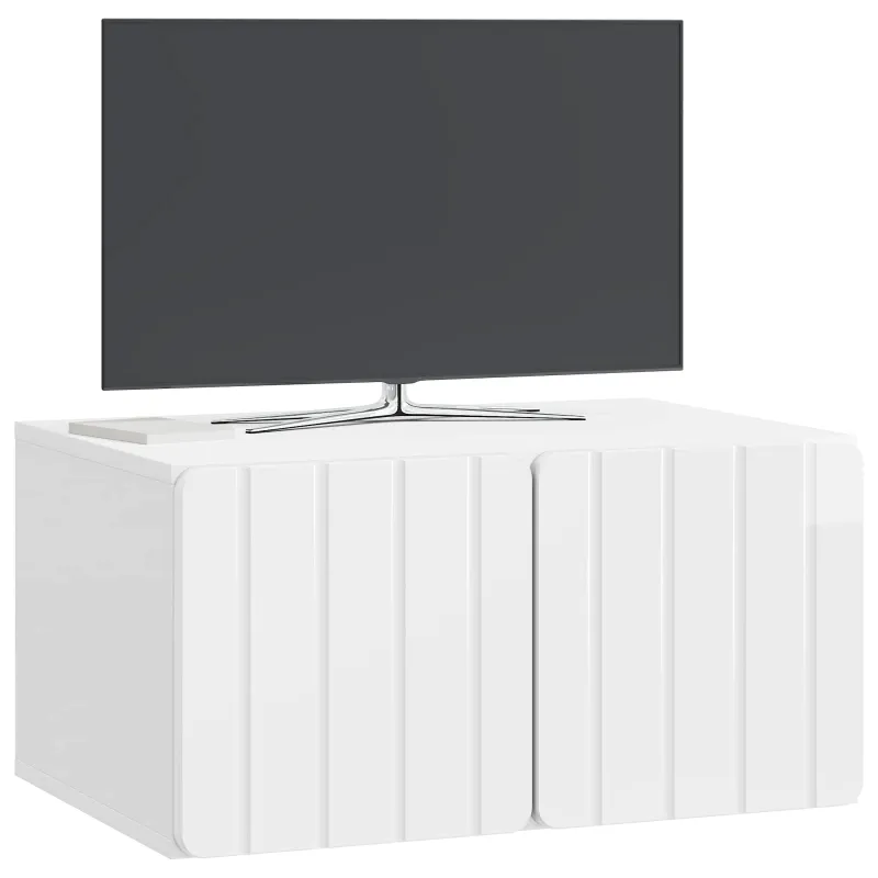 Sieninė TV spintelė Itin blizgi balta 59,5 x 41 x 30 cm