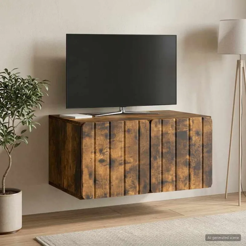 Sieninė TV spintelė Dūminio ąžuolo 59,5 x 41 x 30 cm