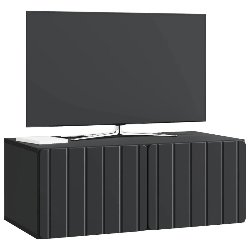 Sieninė TV spintelė Juoda 78,5 x 41 x 30 cm Apdirbta mediena