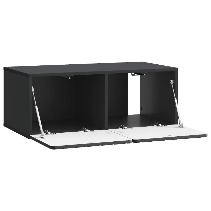 Sieninė TV spintelė Juoda 78,5 x 41 x 30 cm Apdirbta mediena