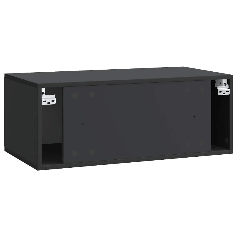 Sieninė TV spintelė Juoda 78,5 x 41 x 30 cm Apdirbta mediena