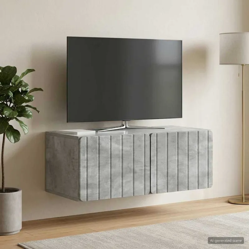 Sieninė TV spintelė Betono pilka 78,5 x 41 x 30 cm