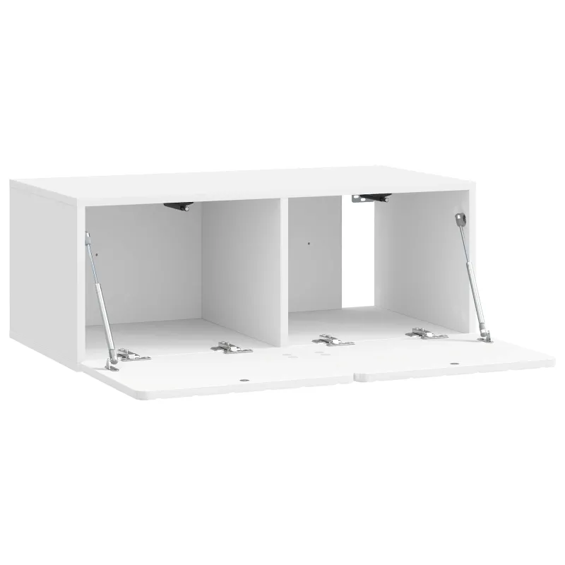 Sieninė TV spintelė Itin blizgi balta 78,5 x 41 x 30 cm