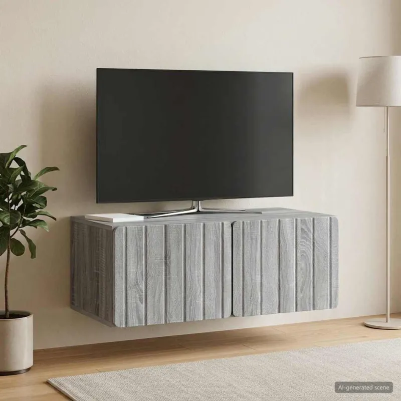 Sieninė TV spintelė Pilka sonoma ąžuolo 78,5 x 41 x 30 cm