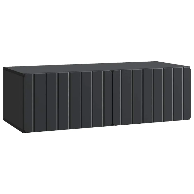 Sieninė TV spintelė Juoda 98 x 41 x 30 cm Apdirbta mediena