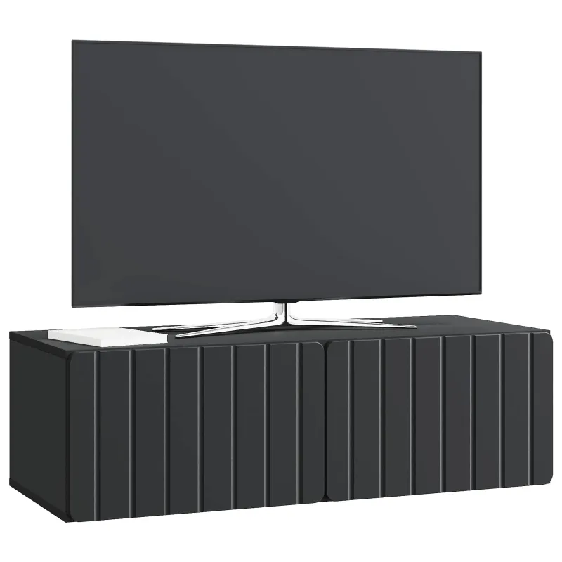 Sieninė TV spintelė Juoda 98 x 41 x 30 cm Apdirbta mediena