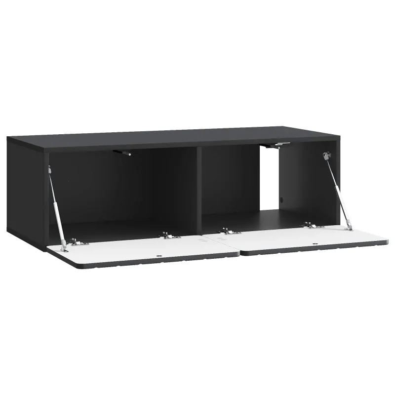 Sieninė TV spintelė Juoda 98 x 41 x 30 cm Apdirbta mediena