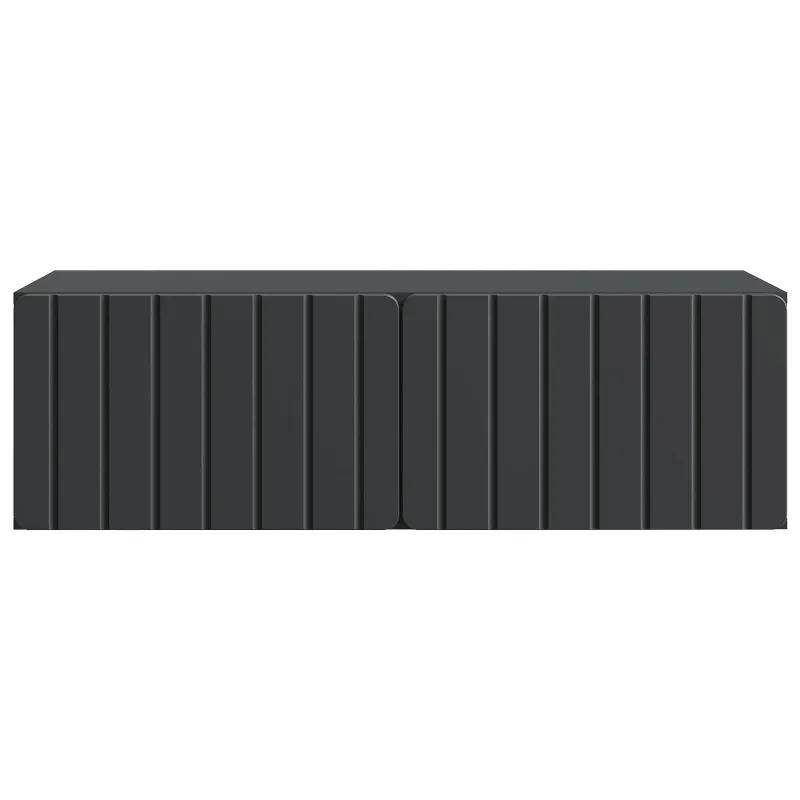 Sieninė TV spintelė Juoda 98 x 41 x 30 cm Apdirbta mediena