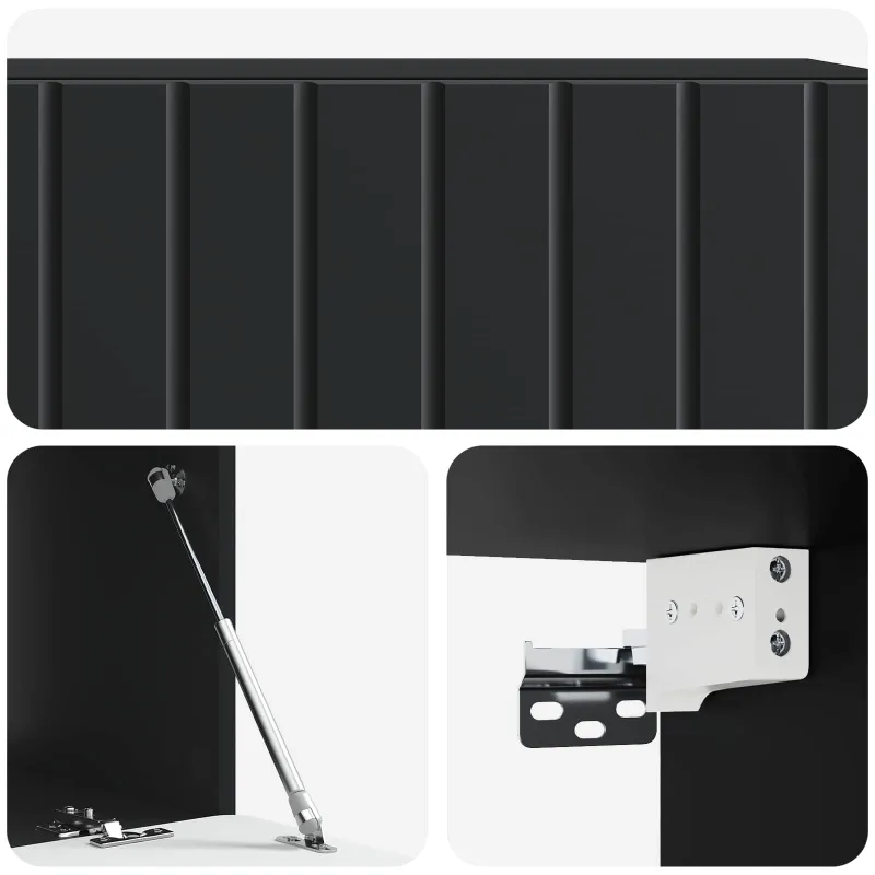 Sieninė TV spintelė Juoda 98 x 41 x 30 cm Apdirbta mediena