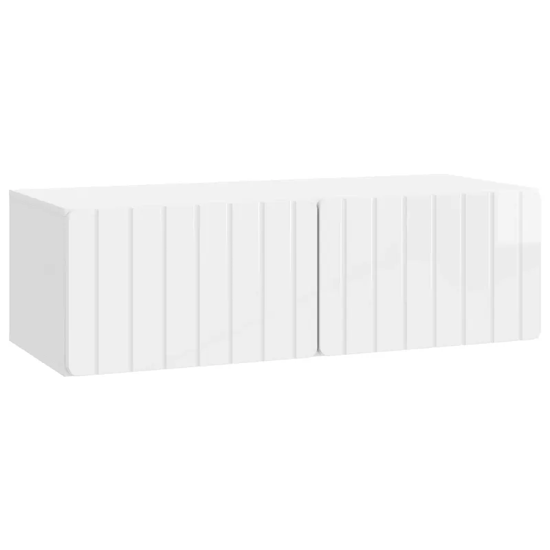 Sieninė TV spintelė Itin blizgi balta 98 x 41 x 30 cm
