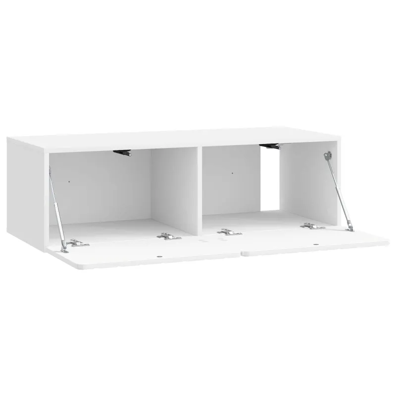 Sieninė TV spintelė Itin blizgi balta 98 x 41 x 30 cm