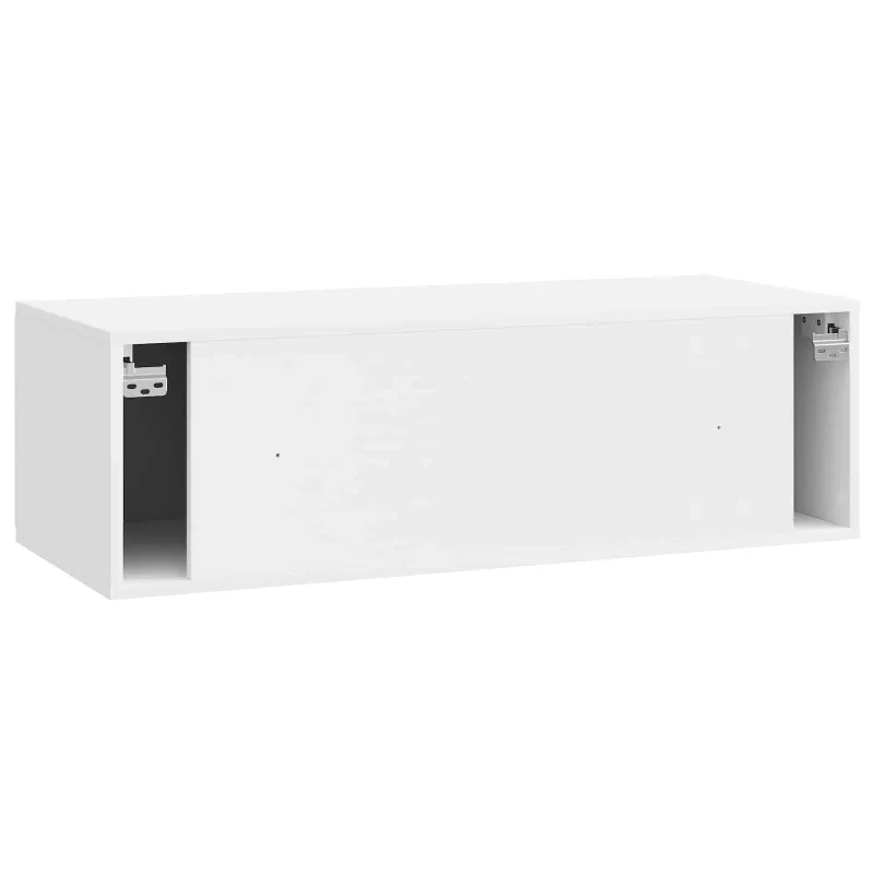 Sieninė TV spintelė Itin blizgi balta 98 x 41 x 30 cm
