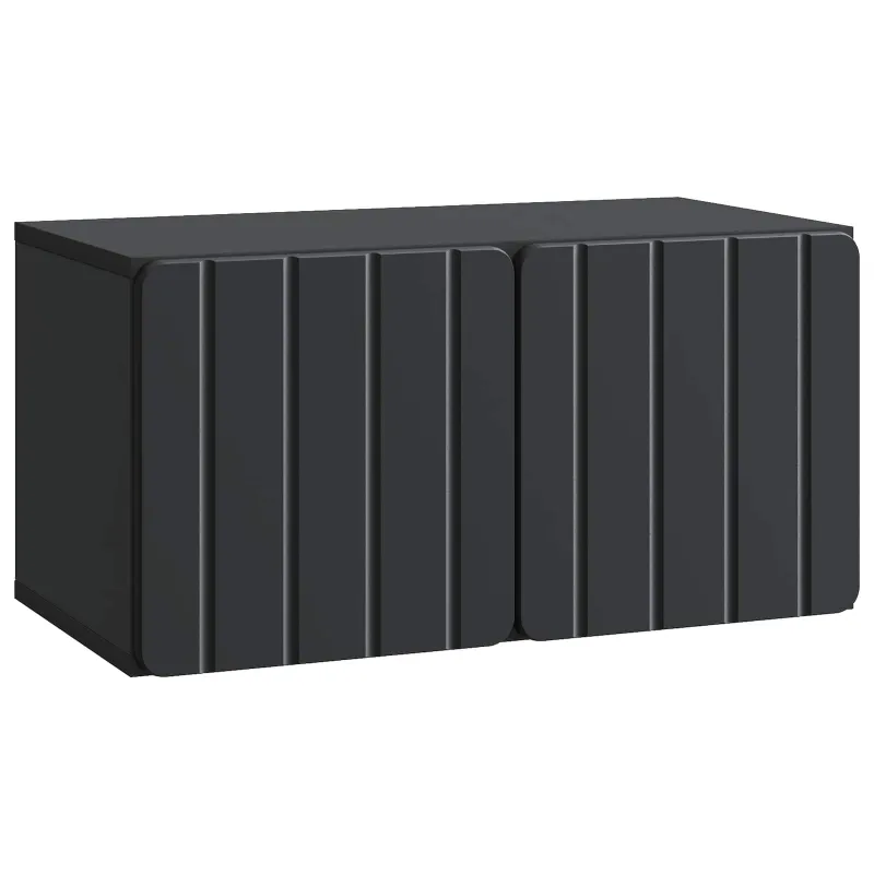 Sieninė TV spintelė Juoda 59,5 x 31 x 30 cm Apdirbta mediena