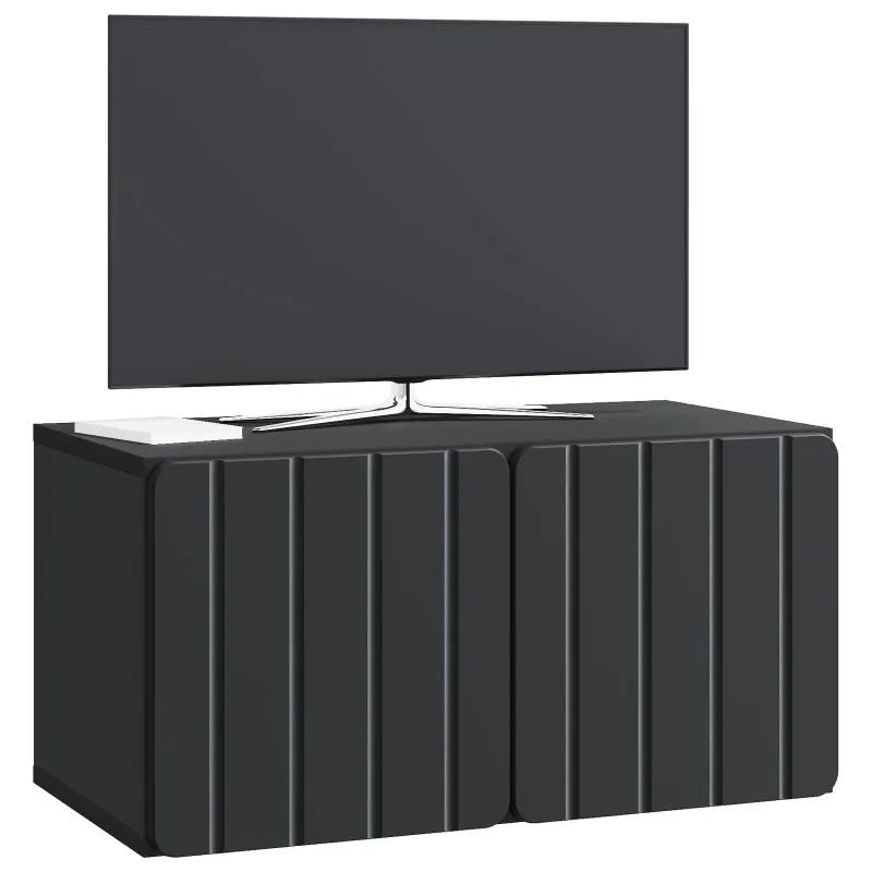 Sieninė TV spintelė Juoda 59,5 x 31 x 30 cm Apdirbta mediena