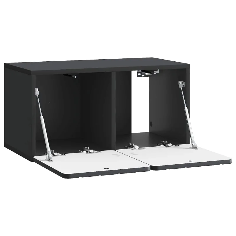 Sieninė TV spintelė Juoda 59,5 x 31 x 30 cm Apdirbta mediena