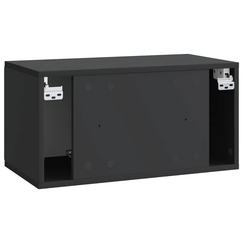 Sieninė TV spintelė Juoda 59,5 x 31 x 30 cm Apdirbta mediena