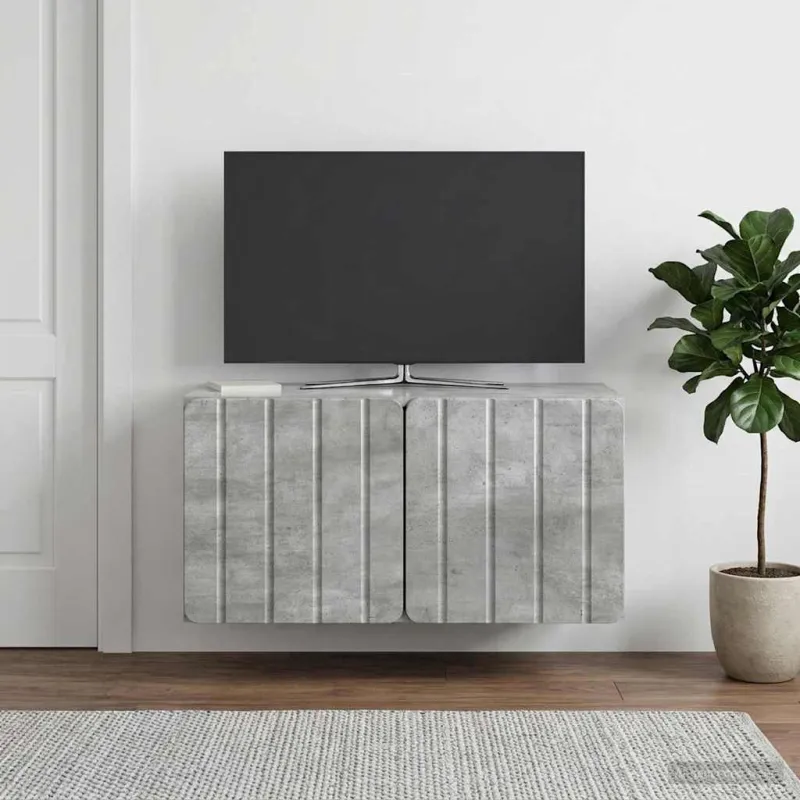 Sieninė TV spintelė Betono pilka 59,5 x 31 x 30 cm