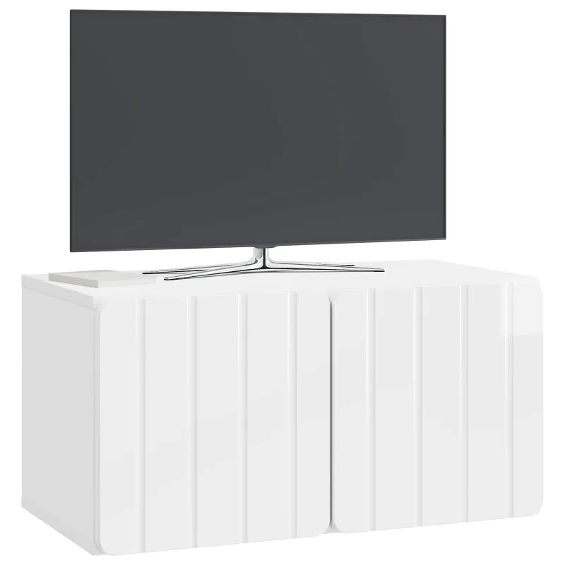 Sieninė TV spintelė Itin blizgi balta 59,5 x 31 x 30 cm